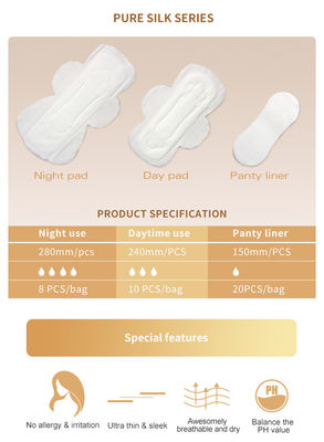 Serviette hygiénique menstruelle de 140mm de femmes biodégradables de Madame Soft Sanitary Pad